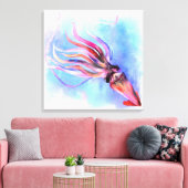 Mooie kleur Squid Canvas Print (Insitu (Woonkamer))