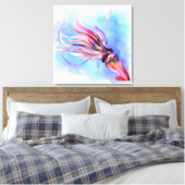 Mooie kleur Squid Canvas Print (Insitu (Slaapkamer))