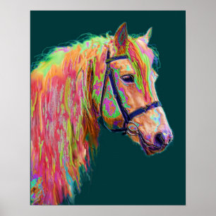 Mooie kleur van de Pony van de Rainbow Highland Poster