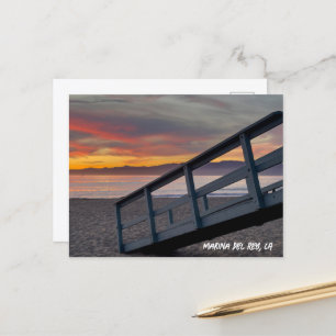 Mooie kleuren bij zonsondergang - Marina Del Rey, Briefkaart