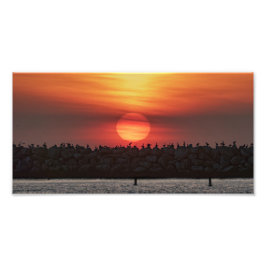 Mooie kleuren bij zonsondergang - Marina Del Rey,  Foto Afdruk
