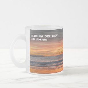 Mooie kleuren bij zonsondergang - Marina Del Rey, Matglas Koffiemok