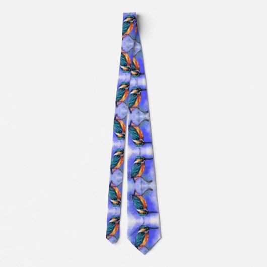 Mooie kleuren Kingfisher Bird Stropdas (Achterkant)