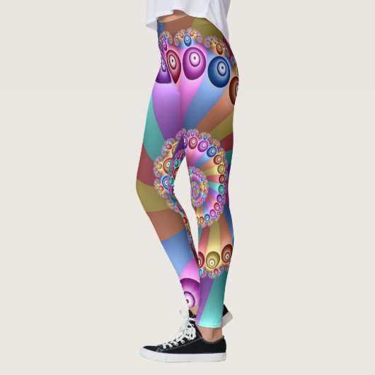 Mooie kleuren Modern Abstract fractal Art Leggings (Links)