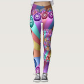Mooie kleuren Modern Abstract fractal Art Leggings (Voorkant)