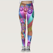 Mooie kleuren Modern Abstract fractal Art Leggings (Voorkant)