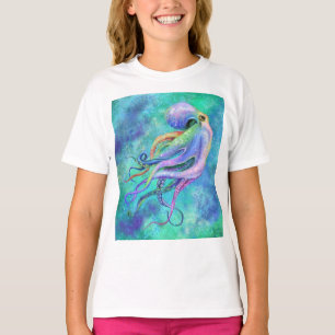 Mooie kleuren-octopus - gemigreerde tekening t-shirt
