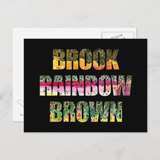 Mooie kleuren van 3 forel briefkaart (Voorkant / Achterkant)