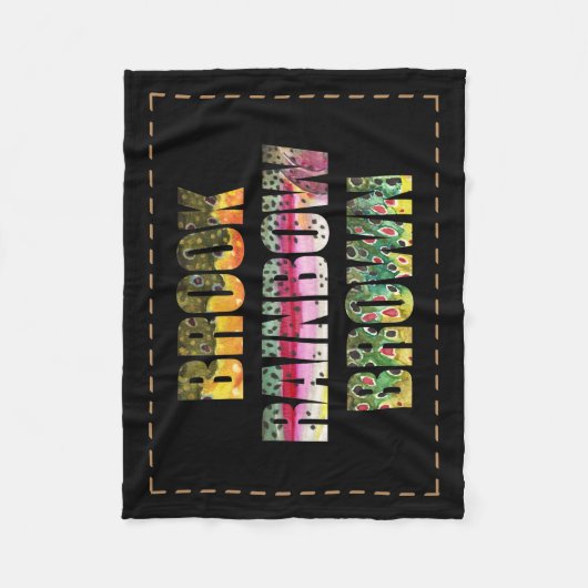 Mooie kleuren van 3 forel fleece deken (Voorkant)