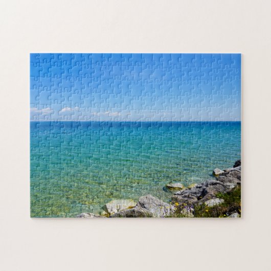 Mooie kleuren van het meer van Huron Legpuzzel (Horizontaal)
