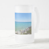 Mooie kleuren van het meer van Huron Matglas Bierpul (Voorkant rechts)