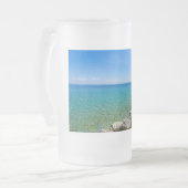Mooie kleuren van het meer van Huron Matglas Bierpul (Voorkant links)