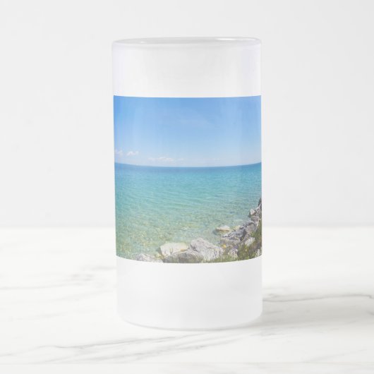 Mooie kleuren van het meer van Huron Matglas Bierpul (Center)