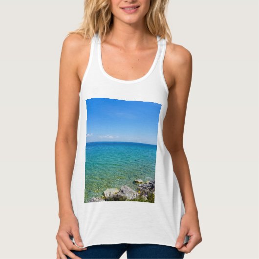 Mooie kleuren van Lake Huron Tank Top (Voorkant)
