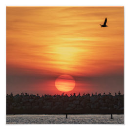 Mooie kleuren van zonsondergang - Marina Del Rey,  Foto Afdruk