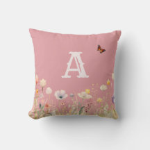 Mooie kleuren waterverf wilde bloemen en monogram