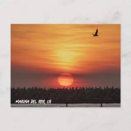 Mooie Kleuren Zonsondergang - Marina Del Rey, CA  Briefkaart