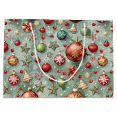 MOOIE KLEURIGE KERSTVERSIERINGEN GROOT CADEAUZAKJE (Achterkant)