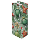 MOOIE KLEURIGE KERSTVERSIERINGEN WIJN CADEAUTAS (Achterkant Gekanteld)