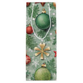 MOOIE KLEURIGE KERSTVERSIERINGEN WIJN CADEAUTAS (Achterkant)