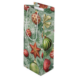 MOOIE KLEURIGE KERSTVERSIERINGEN WIJN CADEAUTAS
