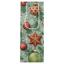 MOOIE KLEURIGE KERSTVERSIERINGEN WIJN CADEAUTAS