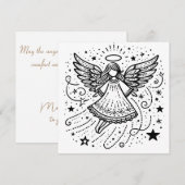 Mooie kleurkunst Christmas Angel Feestdagenkaart (Voorkant / Achterkant)