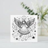 Mooie kleurkunst Christmas Angel Feestdagenkaart (Staand voorkant)