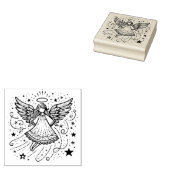 Mooie kleurkunst Christmas Angel Rubberstempel (Gestempeld)