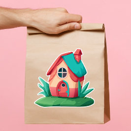 Mooie Kleurrijk Klein Huis Sticker