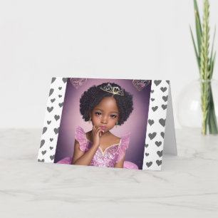 Mooie Kleurrijk Meisje Prinses Verjaardag Kaart