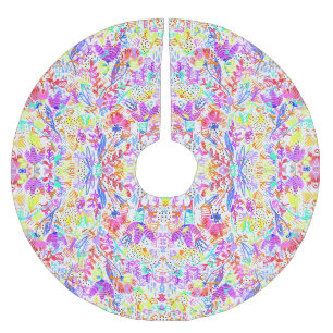 Mooie kleurrijke abstracte bloemen patronen kerstboom rok