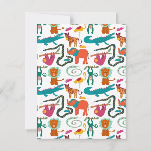 Mooie Kleurrijke Abstracte Dieren Aangepaste Kinde Bedankkaart (Achterkant)