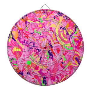 Mooie kleurrijke abstracte kronkelende schildering dartbord