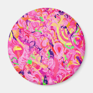 Mooie kleurrijke abstracte kronkelende schildering magneet