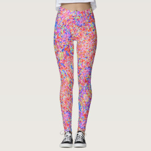 Mooie kleurrijke abstracte lijnen schilderij leggings