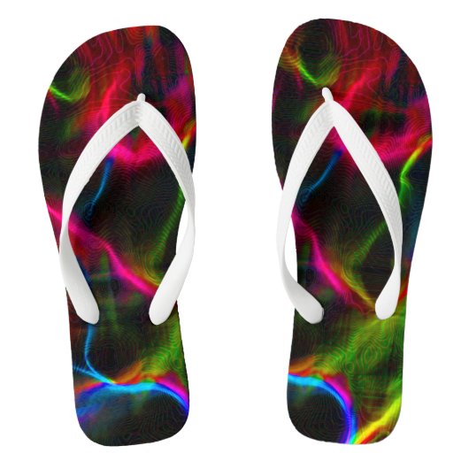 Mooie kleurrijke abstracte lijnen teenslippers (Voetbed)