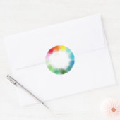 Mooie Kleurrijke Abstracte Moderne Blanco Sjabloon Ronde Sticker (Envelop)