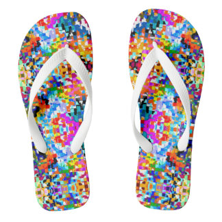 Mooie kleurrijke abstracte vierkanten teenslippers