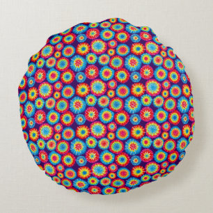 Mooie kleurrijke abstracte zonnen patronen rond kussen