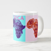 Mooie kleurrijke Afrika Continent Kaart Pop Art Grote Koffiekop (Voorkant rechts)