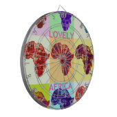 Mooie Kleurrijke Afrika Kaart Pop Patroon Art Desi Dartbord (Voorkant Links)