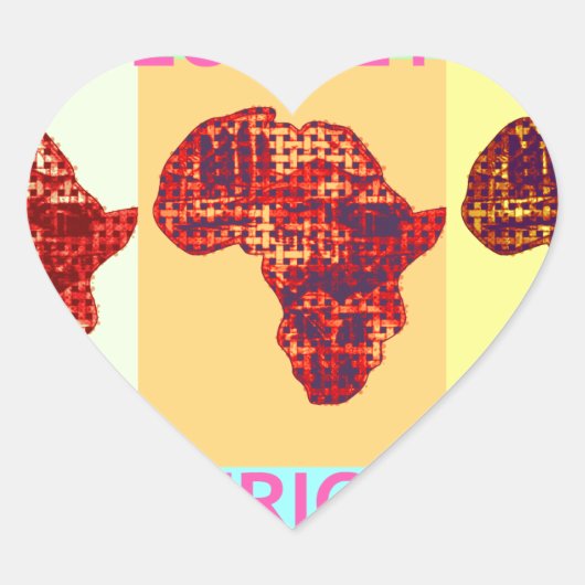 Mooie Kleurrijke Afrika Kaart Pop Patroon Art Desi Hart Sticker (Voorkant)