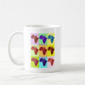 Mooie Kleurrijke Afrika Kaart Pop Patroon Art Desi Koffiemok (Links)