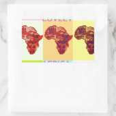 Mooie Kleurrijke Afrika Kaart Pop Patroon Art Desi Rechthoekige Sticker (Tas)