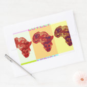 Mooie Kleurrijke Afrika Kaart Pop Patroon Art Desi Rechthoekige Sticker (Envelop)