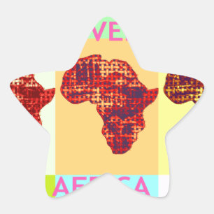 Mooie Kleurrijke Afrika Kaart Pop Patroon Art Desi Ster Sticker