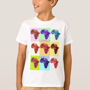 Mooie Kleurrijke Afrika Kaart Pop Patroon Art Desi T-shirt