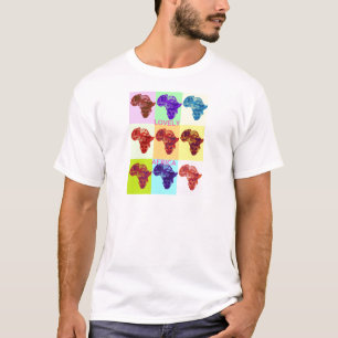 Mooie Kleurrijke Afrika Kaart Pop Patroon Art Desi T-shirt