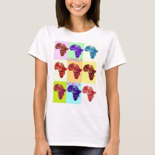Mooie Kleurrijke Afrika Kaart Pop Patroon Art Desi T-shirt